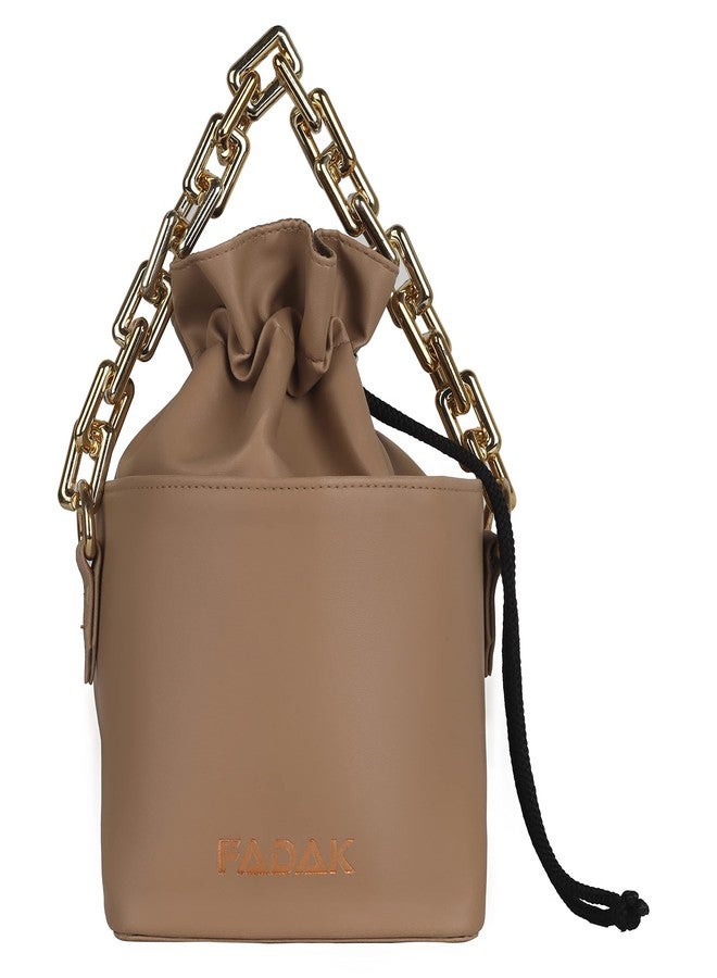FADAK Women's Fashionable Potli Bag - Brown - Image 1